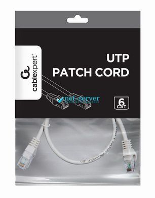 Photo of Network patch cord UTP Cat 6 Cablexpert PP6U-0.5M, 0.5 m, gray, RJ45-RJ45, molded, 50u &ndash; buy online with delivery across Ukraine at Net-server
