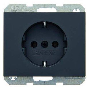 Photo of Socket with ground contact, anthracite, 16A/250V K.1 Berker 47157006 &ndash; buy online with delivery across Ukraine at Net-server