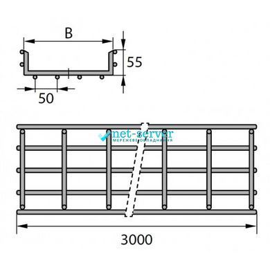 Photo of Dart tray galvanized DKC 55x200x3000 mm, galvanized FC5520 &ndash; buy online with delivery across Ukraine at Net-server