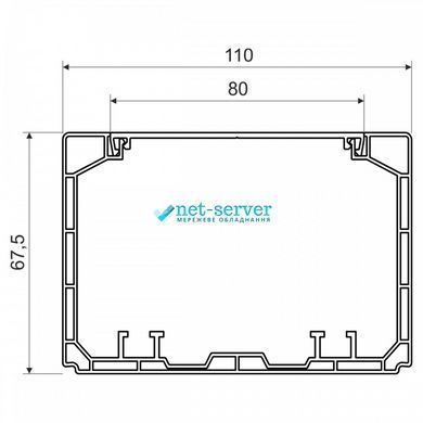 Photo of PVC Parapet Cable Trunking PK 110&times;65 mm, White, Cable Management Duct for Cables and Electrical Wiring, KOPOS PK 110X65 D_HD &ndash; buy online with delivery across Ukraine at Net-server