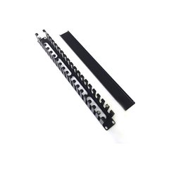 Cable organizer 19" 1U, front comb, magnetic cover
