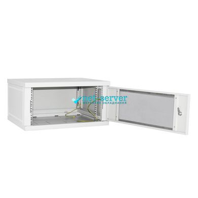 Server cabinet 6U 600x450 collapsible, glass, gray