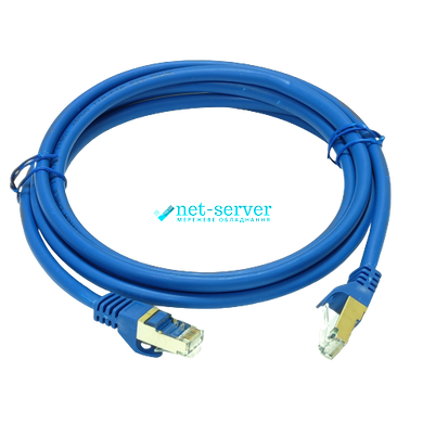 Патч-корд 0.5м, S/FTP, cat.6A, RJ45, медь, cиний, Electronical PC005-C6A-050BL