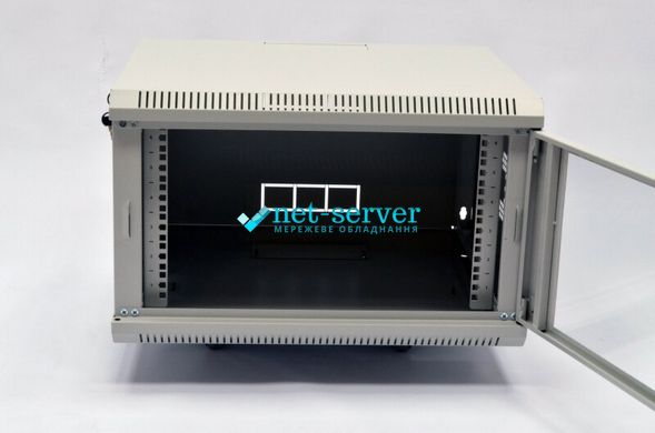 Шкаф серверный настенный 19", 6U, 373х600х350мм (В*Ш*Г), разборной, серый, UA-MGSWA635G