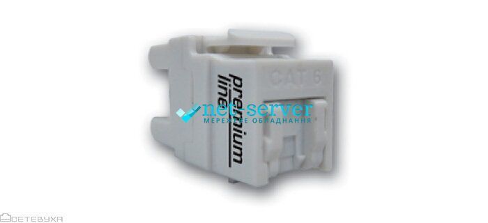 Фото Модуль Keystone UTP вузький 180&deg; зі шторкою, cat.6, Dual Type IDC, колір білий Premium Line 106721010 &ndash; купити з доставкою по Україні в інтернет-магазині Net-server