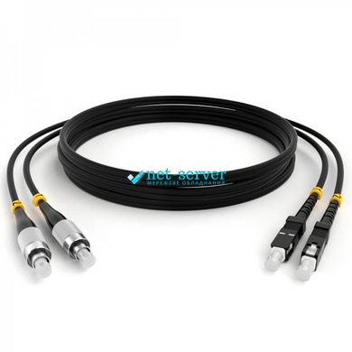 Optical patch cord SC/UPC-FC/UPC, OM2, 3m, Duplex black