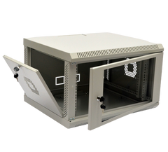 Wall-mounted server cabinet 19", 6U, 373x600x500mm (H*W*D), collapsible, gray, UA-MGSWA65G