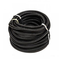 Metal hose, Ø11 mm, galvanized insulated with drawstring (PVC) black, 25 m.