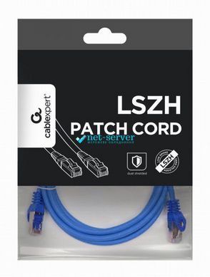 Фото Патч-корд сетевой S/STP Cat 6а Cablexpert PP6A-LSZHCU-B-30M, 30м, синий, RJ45-RJ45, литой, 50u &ndash; купить с доставкой по Украине в интернет-магазине Net-server