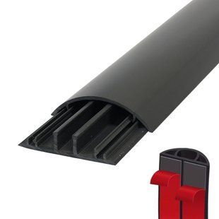 Photo of Floor cable channel self-adhesive 90x20 mm, gray, 2 m &ndash; buy online with delivery across Ukraine at Net-server