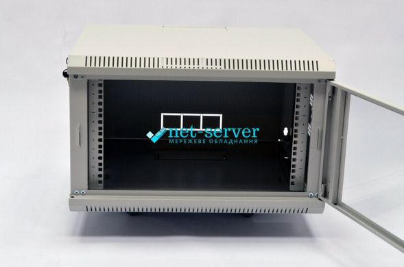 Wall-mounted server cabinet 19", 6U, 373x600x500mm (H*W*D), collapsible, gray, UA-MGSWA65G