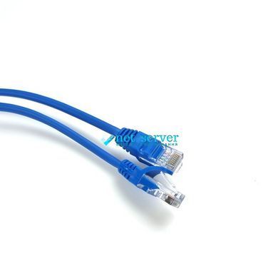 Фото Патч-корд 0,25м, UTP, cat.5e, RJ45, медь, синий CORD-0.25M-BLUE &ndash; купить с доставкой по Украине в интернет-магазине Net-server