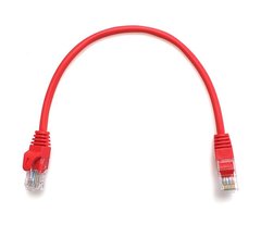 Patch cord 0.25m, UTP, cat.5e, RJ45, copper, red CORD-0.25M-RED