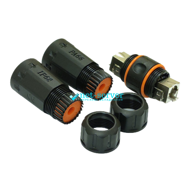 Waterproof connector IP68 for twisted pair, STP, cat.5e/cat.6/cat.6A Kingda KD-CP3011SHC6A