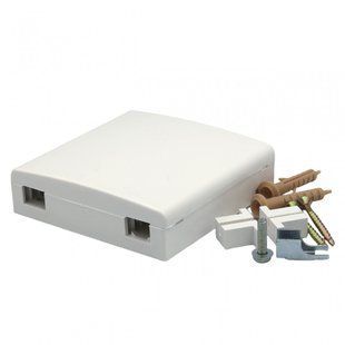 Фото Абонентська оптична розетка FTTH на 2 порти SC Simplex/LC Duplex, кріплення для патч-корду 3 мм, біла, SN-FOR-02-W &ndash; купити з доставкою по Україні в інтернет-магазині Net-server