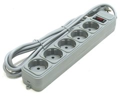 Surge protector Gembird 4.5 m. 5 sockets with switch gray SPG5-G-15G