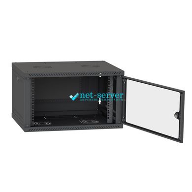 Server cabinet IP 19" 4U 600x350 collapsible, tempered glass, black