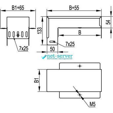 Photo of Vertical downward T-branch cover DKC DDS 200/100 mm, Sendzimir hot-dip galvanized &ndash; buy online with delivery across Ukraine at Net-server