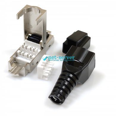 Фото Коннектор мережевий RJ45, STP, cat.6A, безінструментальний, Kingda KD-PGS8051-C6a &ndash; купити з доставкою по Україні в інтернет-магазині Net-server