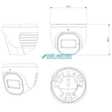Photo of IP-camera 4 MP Provision-ISR DH-340IPSN-28-G (2.8 mm) with video analytics for video surveillance &ndash; buy online with delivery across Ukraine at Net-server