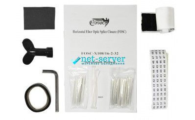 Optical sleeve 16 fibers, 2 splice cassettes, 12 sleeves Crosver FOSC-X108/16-2-32
