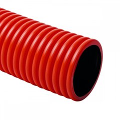 Corrugated pipe with broach Ø40/32 mm, HDPE, with broach, red 50 m
