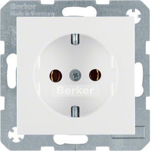 Photo of Socket with ground contact, polarized white, 16A/250V S.1 Berker 47438989 &ndash; buy online with delivery across Ukraine at Net-server