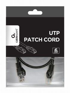 Photo of Network Patch Cord UTP Cat 6 Cablexpert PP6U-2M/BK, 2 m, Black, RJ45-RJ45, Molded, 50u Gold-Plated Contacts &ndash; buy online with delivery across Ukraine at Net-server