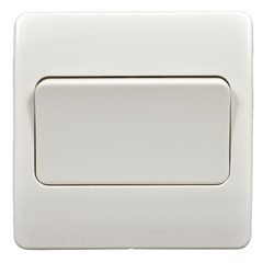 1-key switch, with wide key, 86x86 mm, feed-through, white, MK K4781