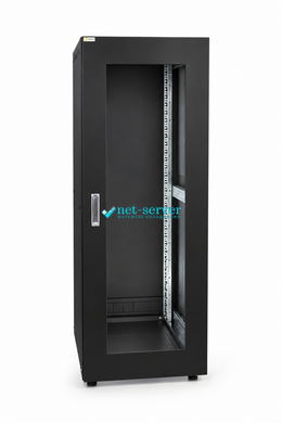 Фото Шкаф серверный напольный IP 33U 600x600, стеклянные двери, черный, С-33U-06-06С-BK &ndash; купить с доставкой по Украине в интернет-магазине Net-server