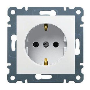 Photo of Socket with grounding contact Lumina, white, 16A/230V Hager WL1050 &ndash; buy online with delivery across Ukraine at Net-server