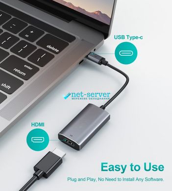 USB-C to HDMI adapter, 8K 60 Hz Cablexpert HUB-H16-GY