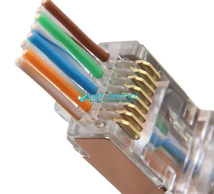 Конектори мережеві прохідного типу RJ45, 8p8c, FTP, cat.5e