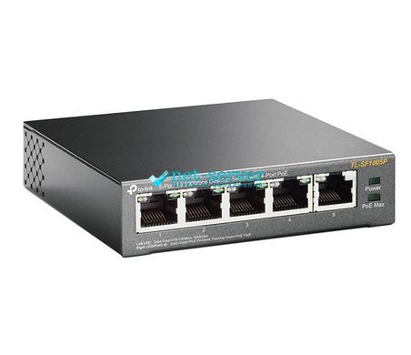 Комутатор TP-LINK TL-SF1005P 5xFE/4xPoE 56W, некерований, настільний