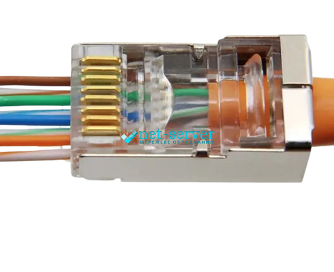 Pass-through network connectors RJ45, 8p8c, FTP, cat.5e