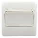 Выключатель 1-клавишный, с широкой клавишей, 86x86 мм, проходной, белый, MK К4781