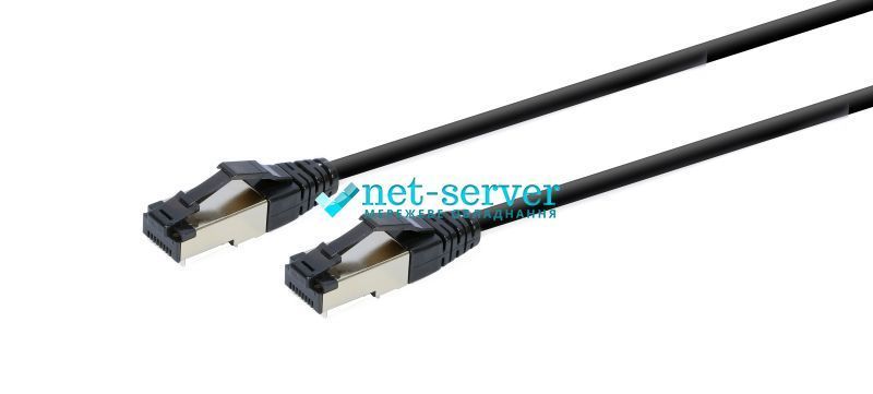 Фото Патч-корд Cat 8 Cablexpert 10 м S/STP LSZH CU RJ410 черный PP8-LSZHCU-BK-10M &ndash; купить с доставкой по Украине в интернет-магазине Net-server
