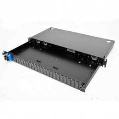 Патч-панель 48 портів, 2 SC-Duplex адаптери, SM, 1U, чорна LAN1-0472-ADPT-B
