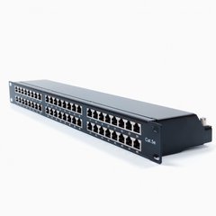 Network patch panel 48 ports 19" 1U, cat.5e, STP Kingda KD-PP67-STP-C5E-48P