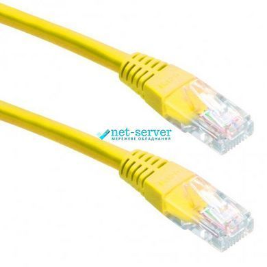 Фото Патч-корд мережевий UTP Cat 5e Cablexpert PP12-3M/Y, 3 м, жовтий, RJ45-RJ45, литий, 50u &ndash; купити з доставкою по Україні в інтернет-магазині Net-server
