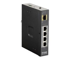Industrial switch D-Link DIS-100G-5PSW 4x1GE PoE, 1xSFP, PoE budget 120 W, Unmanaged
