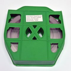 Mounting tape 50m made of stainless steel in a plastic cassette LKS (304)-201
