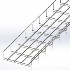 Wire mesh tray 200x50x2500, wire Ø4 mm, white zinc CMS-WBB4-20050Z