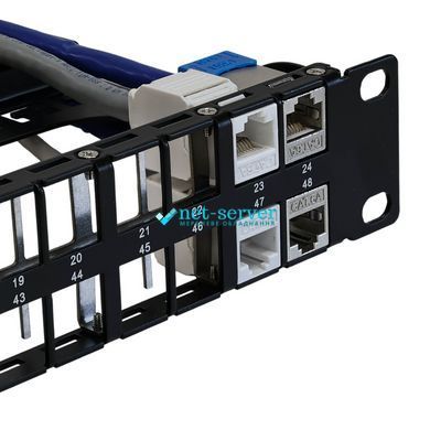 Photo of Modular patch panel 19", 48 ports, 1U, Keystone, L&W LW-PP71 &ndash; buy online with delivery across Ukraine at Net-server
