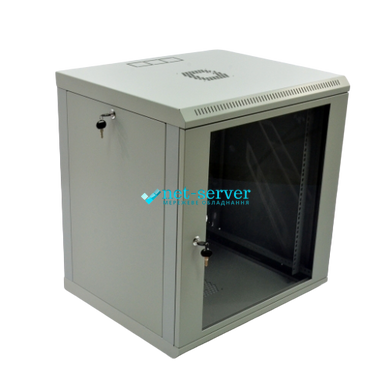 Wall-mounted server cabinet 19", 12U, 640x600x500mm (H*W*D), collapsible, gray, UA-MGSWL125G