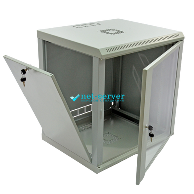 Шкаф серверный настенный 19", 12U, 640х600х500мм (В*Ш*Г), разборной, cерый, UA-MGSWL125G