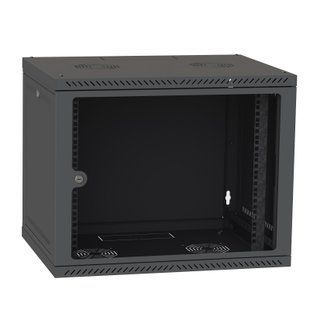 Фото Серверна шафа IP 19" 9U 600x450 розбірна, загартоване скло, чорна &ndash; купити з доставкою по Україні в інтернет-магазині Net-server