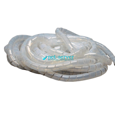 Spiral cable organizer, PVC, Ø 24 mm, 10 m, white, KSS.