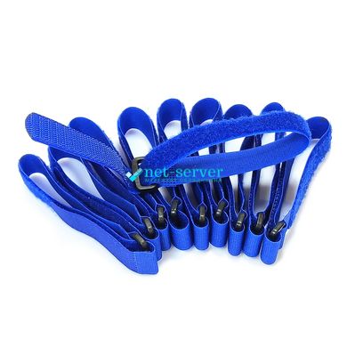 Velcro clamp 300x20 mm, with plastic ring 10 pcs blue RTH-2030BLZ(10)-E5