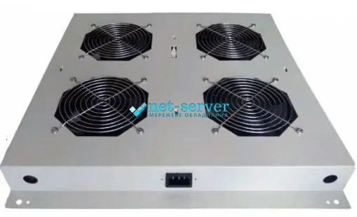 Fan unit for Hypernet floor-standing cabinets, 4 fans. thermostat, gray, Hypernet DYN-FM-4F-T